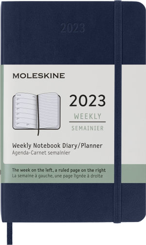 Moleskine: 2023 Weekly Notebook Diary/ Planner, Pocket, Soft Cover, Sapphire Blue - Moleskine