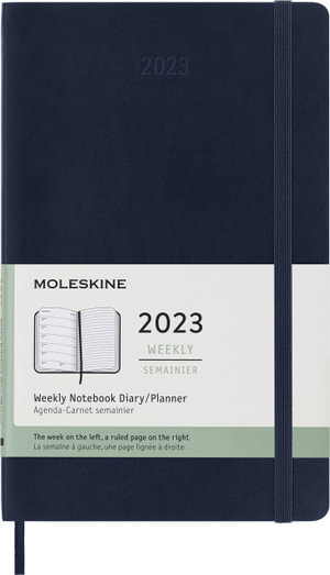 Moleskine: 2023 Weekly Notebook Diary/ Planner, Large, Soft Cover, Saphire Blue - Moleskine