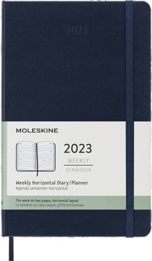 Moleskine: 2023 Weekly Horizontal Diary/ Planner, Large, Hardcover, Sapphire Blue - Moleskine