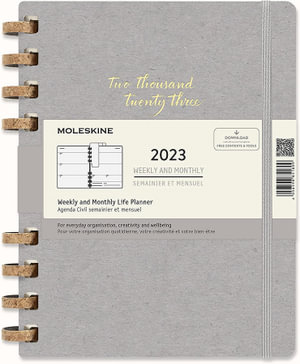 Moleskine: 2023 Spiral Planner, Extra Large, Hardcover, Remake Smoke - Moleskine