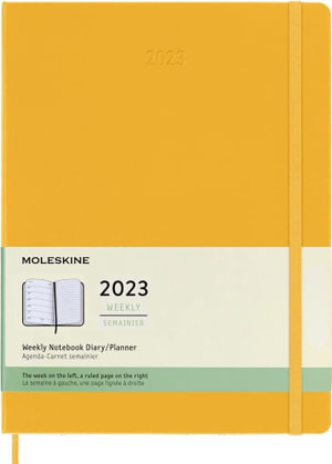 Moleskine: 2023 Weekly Notebook Diary/ Planner, Extra Large, Hardcover, Orange Yellow - Moleskine