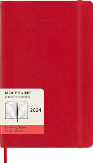 Moleskine 2024 Daily Planner, 12m, Large, Scarlet Red, Soft Cover : Moleskine Diaries - Moleskine