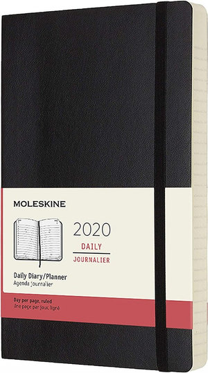 Moleskine - 2020 Black Large Softcover Daily Planner : Day per page, ruled - Moleskine