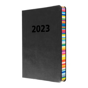 Collins Edge Rainbow - 2023 Diary - A5 - Week to View - Charcoal : ED153.U96-23 - Collins Debden