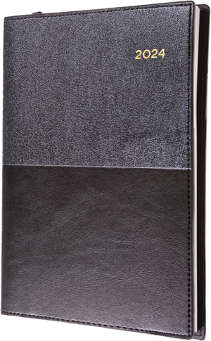 Collins Vanessa: 2024 Diary - 2 Days to a Page, Size A4 - Black : 245.V99-24 - Collins Debden