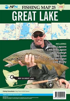 Tasmania Great Lake : AFN Fishing Map 25 : AFN Fishing Maps - Bill Classon