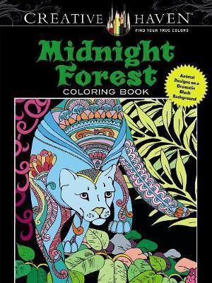 Creative Haven Midnight Forest Coloring Book : Animal Designs on a Dramatic Black Background - LINDSEY BOYLAN