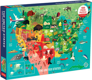 The United States Map - Family Puzzle : 1000-Piece Jigsaw Puzzle - Mudpuppy