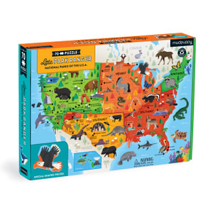 Little Park Ranger National Parks Map of the U.S.A. Geography Puzzle : 70-Piece Jigsaw Puzzle - Galison Mudpuppy