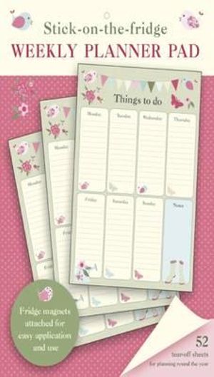 Stick-on-the-fridge Weekly Planner Pad : Gardening - Press Peony