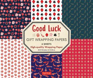 Good Luck Gift Wrapping Papers 6 sheets : High-Quality 24 x 18 inch (61 x 45 cm) Wrapping Paper - Tuttle Studio