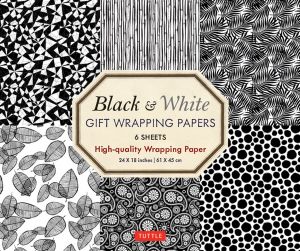 Black & White Gift Wrapping Papers 6 sheets : High-Quality 24 x 18 inch (61 x 45 cm) Wrapping Paper - Tuttle Studio