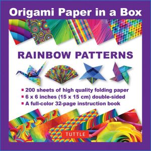 Origami Paper in a Box Rainbow Patterns - Tuttle Studio