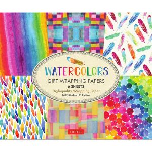 Watercolors Gift Wrapping Papers : 6 Sheets of High-Quality Wrapping Paper - Tuttle Studio