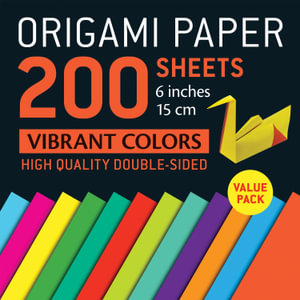 Origami Paper 200 sheets Vibrant Colors 6" (15 cm) : Double-Sided Origami Sheets Printed with 12 Different Patterns (Instructions for 5 Projects Included) - Tuttle Studio