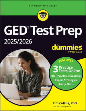 GED Test Prep 2025/2026 For Dummies : Book + 3 Practice Tests Online - Tim Collins