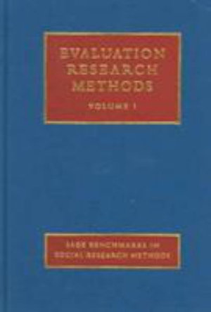 Evaluation Research Methods : Sage Benchmarks in Social Research Methods - Elliot Stern