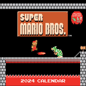 Super Mario Bros. 8-Bit Retro 2024 Wall Calendar with Bonus Diecut Notecards : With Bonus Diecut Notecards - Nintendo