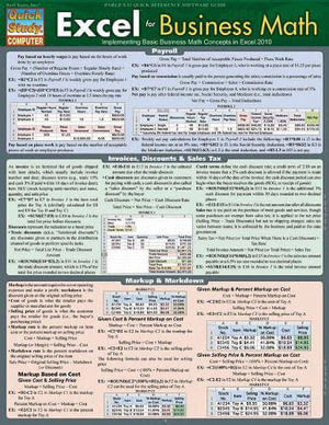 Excel For Business Math : Quick Study - Ravi Behara