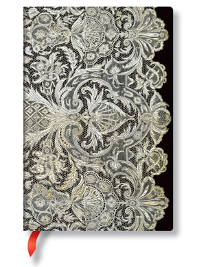 Ivory Veil - Mini Lined Journal : Hardcover - Elastic Band - 85 GSM - 176 Pages - Paperblanks