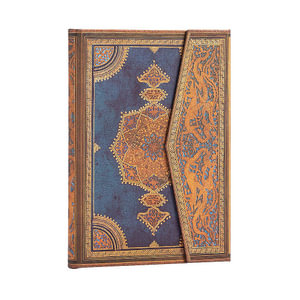 Safavid Indigo - Midi Lined Journal : Hardcover - 120 GSM - 144 Pages - Wrap Closure - Paperblanks