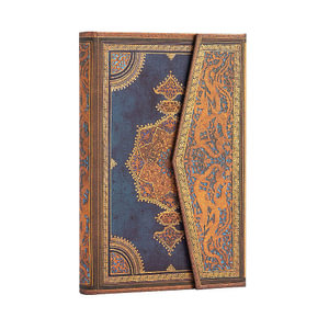 Safavid Indigo - Mini Lined Journal : Hardcover - 85 GSM - 176 Pages - Wrap Closure - Paperblanks