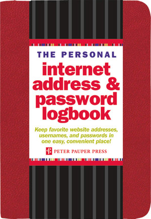 Red : The Personal Internet Address & Password Logbook (removable cover band for security)  : Hardcover - Peter Pauper Press