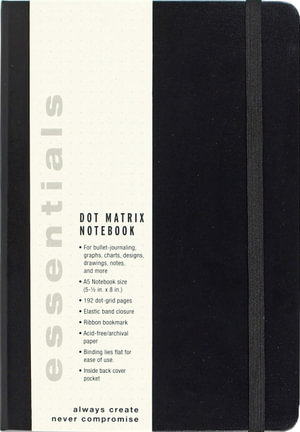 Esstentials Large Black Dot Matrix Notebook (Diary, Journal) : Dot-Grid, Hardcover - Peter Pauper Press