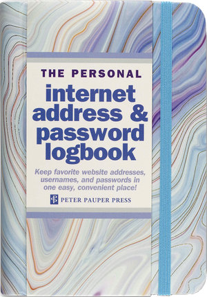 Blue Agate : The Personal Internet Address & Password Logbook (removable cover band for security) : Hardcover - Peter Pauper Press