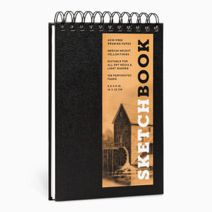 Sketchbook (Basic Small Spiral Fliptop Landscape Black) : Hardcover - Sterling Publishing Company