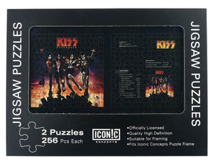 Kiss : Destroyer - Double Puzzle Set in Tin Box - Dual Pack Album Size Puzzles : 2 x 256-Piece Jigsaw Puzzle - Iconic Concepts