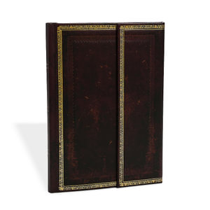 Black Moroccan - Midi Lined Journal : Hardcover - Wrap - 120 GSM - 144 Pages - Paperblanks