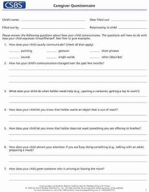 CSBS (TM) Record Forms and Caregiver Questionnaires : Communication and Symbolic Behavior Scales (CSBS (TM)) - Amy M. Wetherby