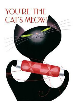 Cat with Pink String - Birthday Cards : 6 Greeting Cards with Envelopes - Donald Brun