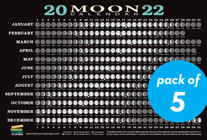 2022 Moon Calendar Card (5 Pack), Lunar Phases, Eclipses, And More! By Kim Long | 9781615197842 | Booktopia