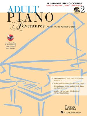 Adult Piano Adventures All-In-One Lesson Book 2 : Book (Softcover) with CD, DVD and Online Support - Nancy Faber