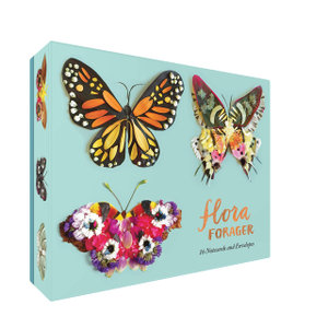 Flora Forager Butterfly Notecards : 16 Note Cards with 8 different designs and Envelopes - Bridget Beth Collins