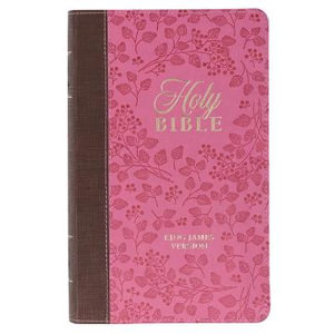 KJV Giant Print Bible Two-Tone Brown/Pink Faux Leather - Christian Art Gifts