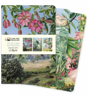 Kew Gardens, Marianne North - Midi Notebook Collection  (Set of 3) : Lined Pages, Sturdy Cover - FLAME TREE STUDIO