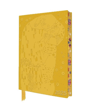 Klimt : The Kiss 2025 Artisan Art Vegan Leather Diary Planner - Page to View with Notes - Flame Tree Studio