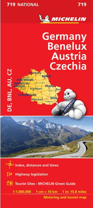 Germany, Benelux, Austria, Czech Republic  : Michelin National Road Map 719 -  Michelin Map