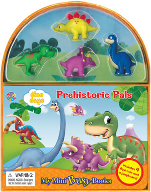 My Mini Busy Books - Prehistoric Pals : Includes 4 figurines and a playboard! - Phidal