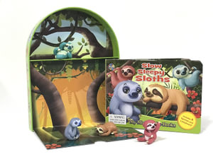 Slow Sleepy Sloths: My Mini Busy Book for Kids : Includes 4 Figurines with Foldable Play Board and Storybook - Phidal Publishing